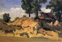 Corot, Jean-Baptiste-Camille - Trees and Rocks at La Serpentara